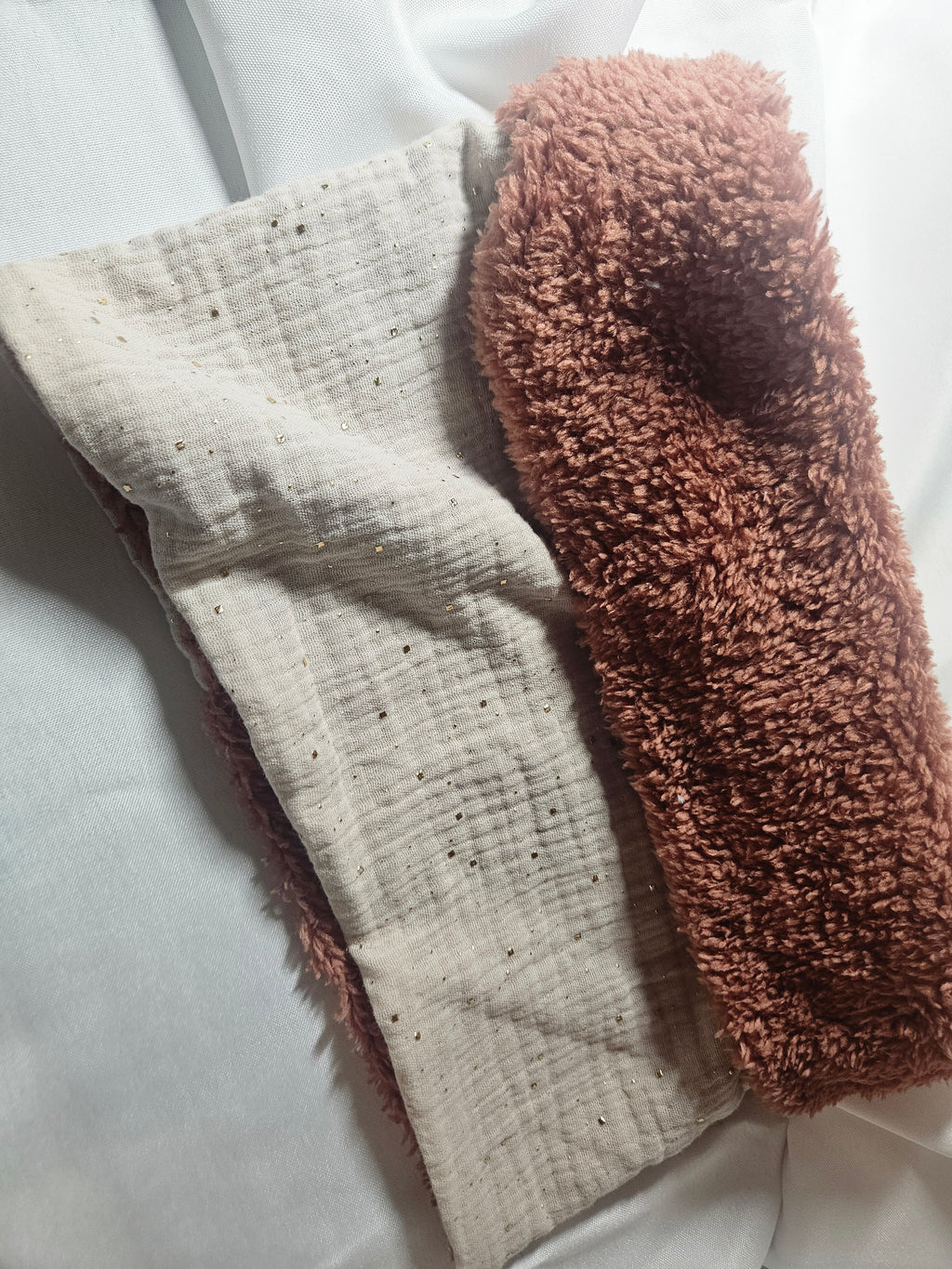 Snood / tour de cou double gaze beige taille ado/adulte